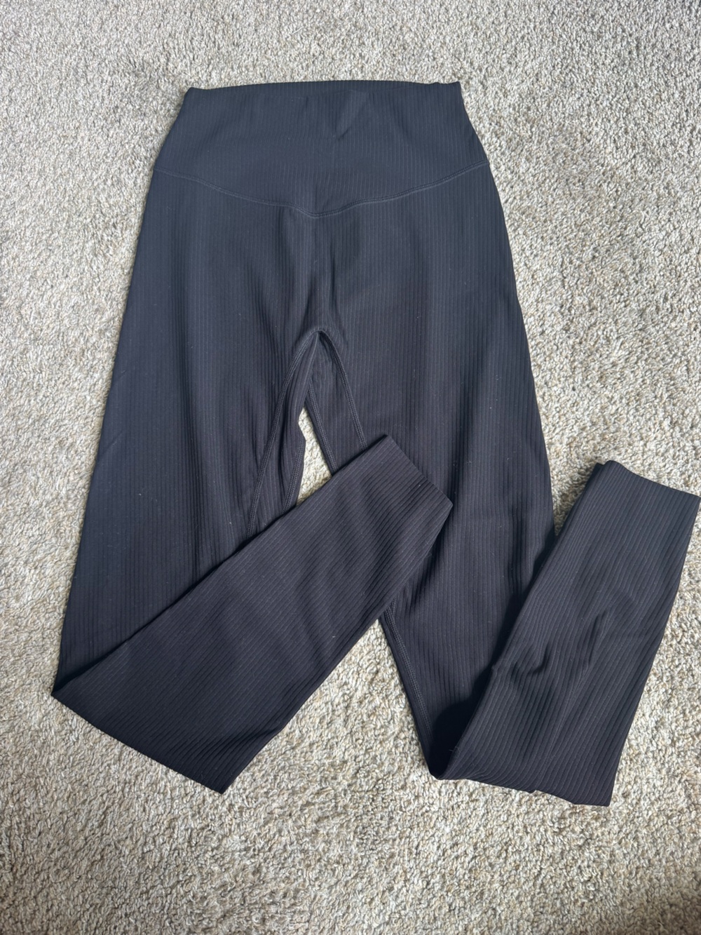 Vitality Ribbed Leggings in Midnight Black size small